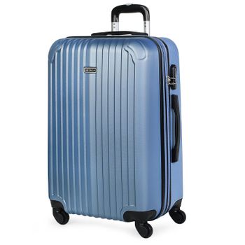 Maleta De Viaje Mediana Expandible Abs Trolley 60cm Itaca Sevron  T71560 Azul Zafiro