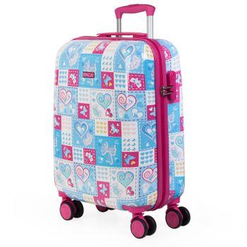 Maleta Cabina Policarbonato Trolley 55cm 4 Ruedas Dobles Candado Integrado 702350 Azul-fuc