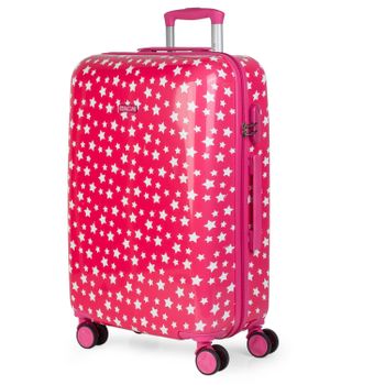 Maleta De Viaje Grande Policarbonato Trolley 60cm 4 Ruedas Dobles 702460 Fucsia