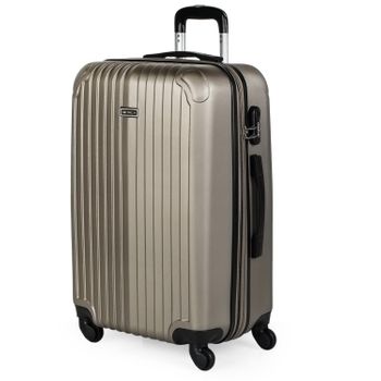 Maleta De Viaje Mediana Expandible Abs Trolley 60cm Itaca Sevron  T71560 Champagne