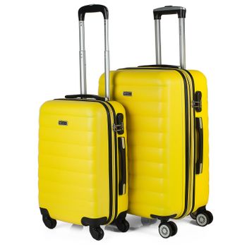 Set 2 Maletas De Viaje Cabina Rigidas 55/65cm Abs Con Mango Extensible 71215 Amarillo