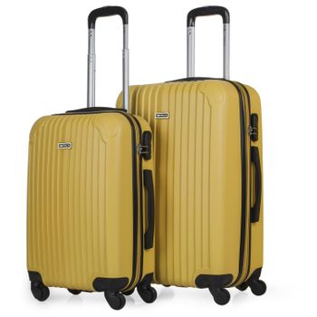 Maletas De Viaje Rígidas Cabina Y Mediana Extensible De Abs T71515 Amarillo