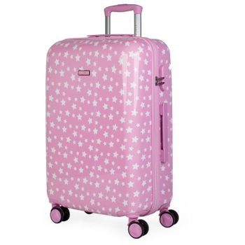 Maleta De Viaje Grande Policarbonato Trolley 60cm 4 Ruedas Dobles 702460 Rosa