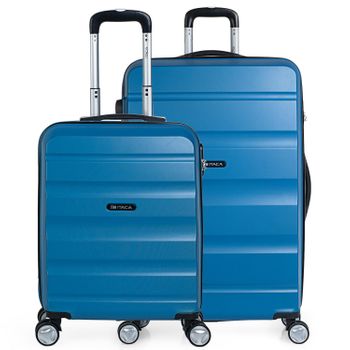 Maletas De Viaje Rígidas 4 Ruedas Abs 2 Tamaños Pequeña Cabina Y Grande Xl T71617 Azul