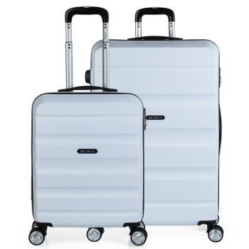 Maletas De Viaje Rígidas 4 Ruedas Abs 2 Tamaños Pequeña Cabina Y Grande Xl T71617 Blanco