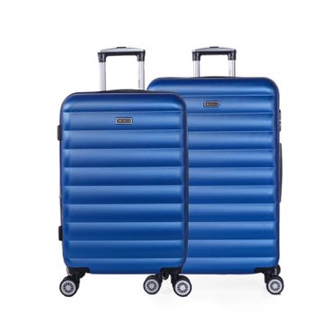 Juego De Maletas De Viaje Rígidas 4 Ruedas Dobles Trolley Abs Extensibles 71216 Azul