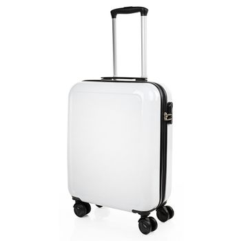 ITACA Maleta de Viaje Cabina Trolley ABS T71650 blanco -55x40x20cm