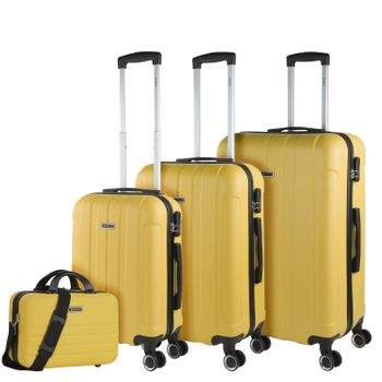 vidaXL VX91888 Juego de maletas rígidas ruedas trolley 3 pzas rosa dorado  abs - VX91888 - Epto