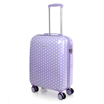 Maleta Cabina Policarbonato Trolley 55cm 4 Ruedas Dobles Candado Integrado 702450 Malva