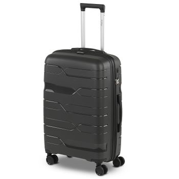 Maleta De Viaje Mediana Polipropileno Trolley 60cm 4 Ruedas Candado Tsa 760260 Gris Oscuro