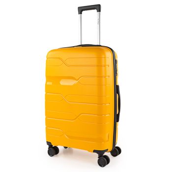 Maleta De Viaje Mediana Polipropileno Trolley 60cm 4 Ruedas Candado Tsa 760260 Amarillo