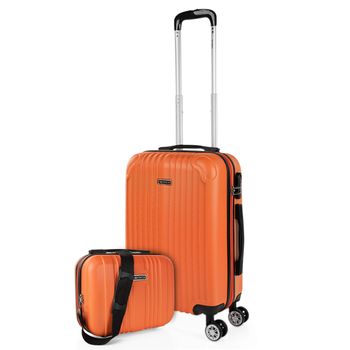 Maletas De Viaje Rígidas Cabina Y Mediana Extensible De Abs T71515  Mandarina con Ofertas en Carrefour