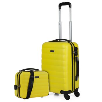 ITACA Maleta de Viaje Grande XL Rígida 4 Ruedas 771170 negro