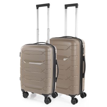 Juego De 2 Maletas De Viaje Rígidas Superresistente Cerradura Tsa 760215 Taupe