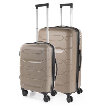 Juego De 2 Maletas De Viaje Rígidas Superresistente Cerradura Tsa 760217 Taupe