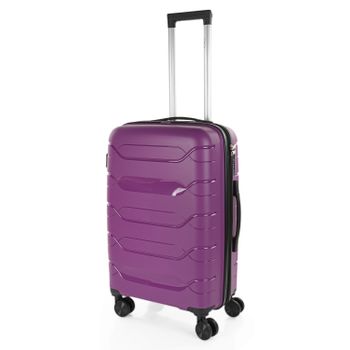 Maleta De Viaje Mediana Extensible Polipropileno 60cm 4 Ruedas Dobles Tsa 760260 Purpura