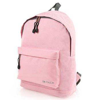 Mochila Escolar + Estuche Portatodo A Juego Incluido De Poliester 25332 Rosa