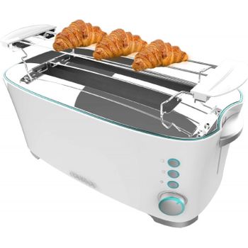 Tostador Toast&taste Extra Double W, 1350w De Potencia, Doble Ranura Larga Para 2 Tostadas, Apagado Y Pop-up Automático, Acero Inoxidable, Recogemigas, Autocentrado