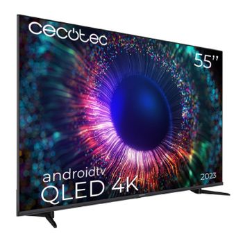 Televisor Qled 55” Smart Tv V1+ Series Vqu11055 Cecotec. 4kuhd,android11,frameless,memc,dolbyvisionyatmos,hdr10,widecolorgamut96%,2altavoces10wysubwoofer12w,2mandos,2023