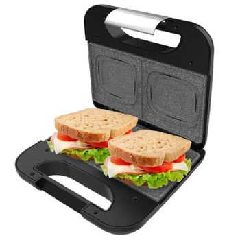 Sandwichera Rock'ntoast Square +, 800w De Potencia, Placas Cuadradas, Revestimiento Piedra Rockstone, Antiadherente, Acero Inoxidable, Revestimiento Ecológico Libre Pfoa