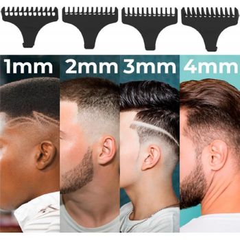 Cortapelos Y Perfiladora Profesional Bamba Precisioncare Profiling, Cuchilla Afilada De Alto Rendimiento, 4 Peines Guia 1-4 Mm, Cabello Y Barba, Autonomía 90 Min, Diseño Ergonómico, Negro