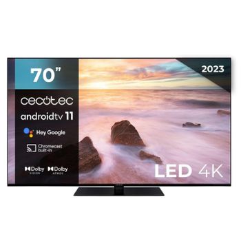 Televisión Led 70" Tv A2z Series Alu20070zs Cecotec. Resolución4kuhd,sistemaoperativoandroidtv11,chromecast,hdr10+,googlevoiceassistant,clasef,conpeanacentral