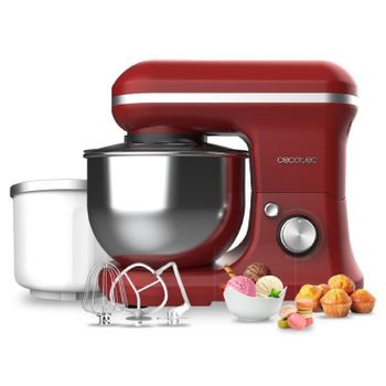 Batidora Amasadora Cecomixer Merengue 5l 1200 Ice-cream Red. 1200 W, 5 Funciones, Bol De Acero De 5 L Y Accesorios Para Batir Y Amasar, Incluye Función Para Hacer Helado