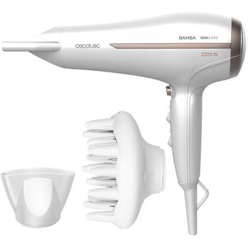 Cecotec Secador de pelo Ionico Bamba IoniCare 5500 PowerStyle, de diseño  con motor AC, de gran caudal de aire, con iones reales, sistema Perfect  Colour, con difusor y accesorios profesionales : 