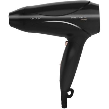 Secador De Pelo Ionico Bamba Ionicare 5450 Power&go Pro Fire. 2400 W De Potencia, Ion Real, Gran Caudal Y Función De Aire Frío, Incluye Difusor, Negro Con Detalles En Bronce