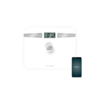 Báscula De Baño Surface Precision Ecopower 10200 Smart Healthy White, Con Pulsador, Superficie De Vidrio Templado De Alta Seguri