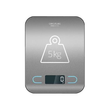 Báscula De Cocina Digital De Alta Precisión Cookcontrol. Plataforma De Acero Inoxidable, Antihuellas, Diseño Extraplano, Pantalla Lcd, Capacidad Máxima De 5 Kg, Precisión De 1g