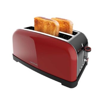 Tostador Vertical Toastin' Time 1500 Red Lite, 1500w De Potencia, Capacidad Para 4 Tostadas, Doble Ranura Larga Y Ranura Ancha 3,8cm, Sistema Autocentrado, 7 Posiciones De Tostado