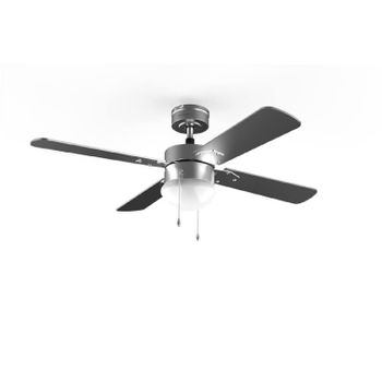 Ventilador De Techo Con Luz Energysilence Aero 5350 Black Design. 30w, Diámetro 52” Con 3 Aspas, Motor Dc, Luz Led, Mando A Distancia, Temporizador Y Modo Winter-summer