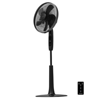 Ventilador De Pie Con Mando A Distancia Y Temporizador Energysilence 1020 Extremeconnected. 60 W, 10 Aspas, 6 Velocidades, Motor De Cobre, Altura Ajustable 115 O 135 Cm, Negro