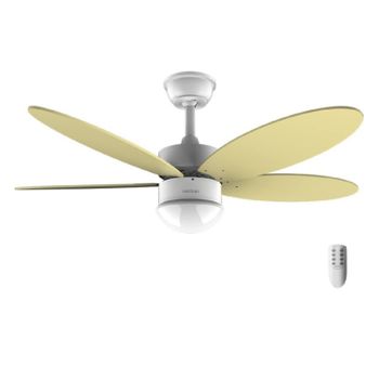 Ventilador De Techo Con Luz Energysilence Aero 4260 Sunlight. 40 W, Motor Dc, Diámetro 42” Con 5 Aspas Reversibles, Luz Led, Mando A Distancia, Temporizador, 6 Velocidades