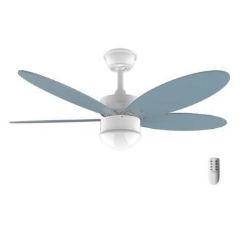 Ventilador De Techo Con Luz Energysilence Aero 4260 Sky. 40 W, Motor Dc, Diámetro 42” Con 5 Aspas Reversibles, Luz Led, Mando A Distancia, Temporizador, 6 Velocidades