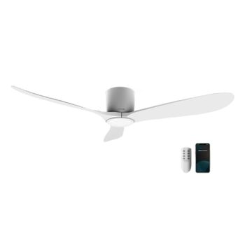 Ventilador De Techo Con Mando A Distancia Y Wifi Energysilence Aero 5400 Aqua Connected. 40 W, Diámetro 52” Con 3 Aspas, Protección Ip44, Modo Winter-summer, Temporizador