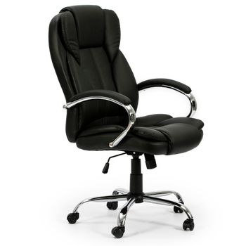 Sillon De Oficina Elevable Y Reclinable Nixon Tapizado  Negro