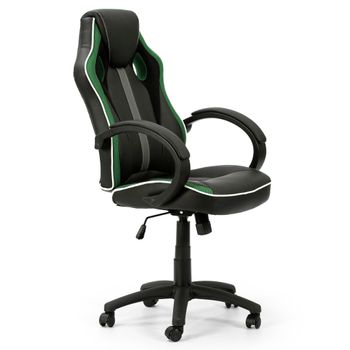 Sillon De Oficina Elevable Y Reclinable Formula, Color Negro Y Verde