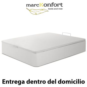 Canapé Abatible Space 90x200 Cm Tapizado Con Piel Sintética Color Blanco, 36 Cm Altura