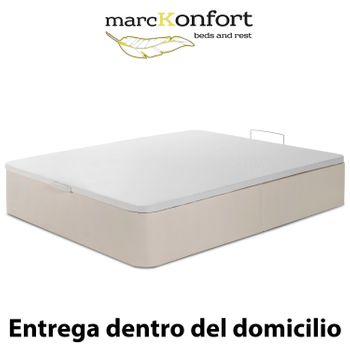 Canapé Abatible Space 90x200 Cm Tapizado Con Piel Sintética Color Piedra, 36 Cm Altura