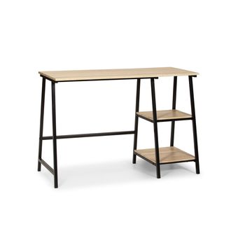 Mesa Escritorio Oficina Estructura Metálica Negra 75x160x80cm Roble Ofilike  con Ofertas en Carrefour