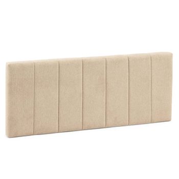 Cabecero Tapizado Creta 140x60 Cm Color Beige, Para Cama 135, Acolchado Con Espuma, Bordado Vertical, 8 Cm De Grosor, Incluye Herrajes Para Colgar