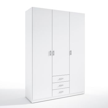 Armario Ropero Altea 3 Puertas Y 3 Cajones Color Blanco, 148,9 Cm (ancho) 51 Cm (profundo) 215 Cm (altura)