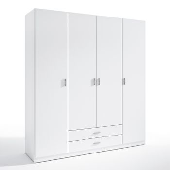 Armario Ropero Altea 4 Puertas Y 2 Cajones Color Blanco, 198 Cm (ancho) 51 Cm (profundo) 215 Cm (altura)