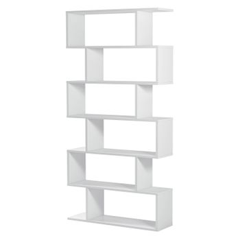 Estantería Librería Bolonia Color Blanco Brillo 12 Huecos, Para Salón, Comedor O Despacho, 80 Cm (ancho) 25 Cm (profundo) 192 Cm (altura)