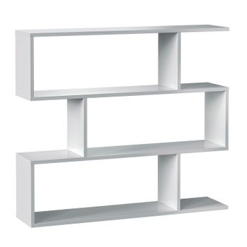 Estantería Librería Bolonia Color Blanco Brillo 6 Huecos, Para Salón, Comedor O Despacho, 110 Cm (ancho) 25 Cm (profundo) 97 Cm (altura)