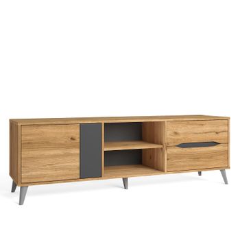 Mueble Tv Orly 2 Puertas Y 2 Cajones, Color Naturale