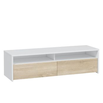 Mueble Tv Silva 2 Puertas, Blanco Artik Y Roble Canadian