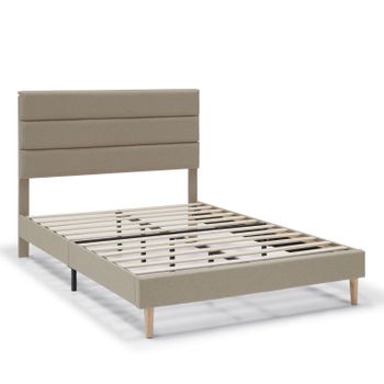 Estructura De Cama Tapizada Aroma De 30 Cm, 90x190 Cm, Beige